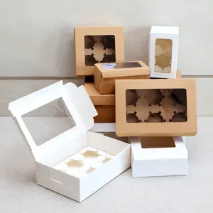 6穴12穴カップケーキボックスで人気のカップケーキ包装ボックスを出荷する準備ができています