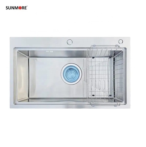Commercial Handmade 304 Stainless Steel Single Bowl Kitchen Sink Custom Size <b>Brushed</b> Finish OEM Manufacturer - Product Image 3