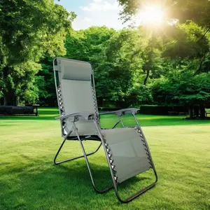 Perabot luar ruangan lipat nol gravitasi, kursi tidur tunggal sandaran dapat disesuaikan kursi lipat