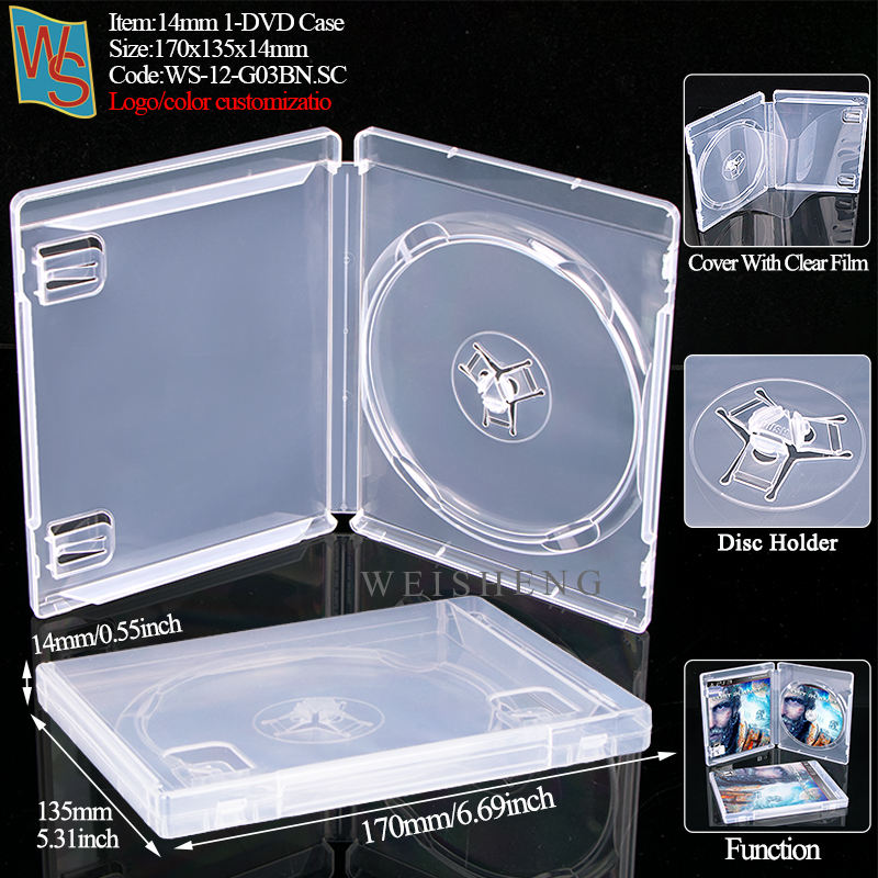 Boîtier 1-DVD 14 mm G03B - Transparent