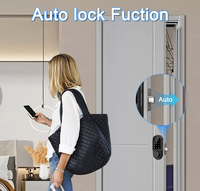 Serrure de porte intelligente moderne à empreinte digitale et clavier numérique avec stockage cloud pour portes en aluminium - Contrôle d'accès de sécurité extérieur