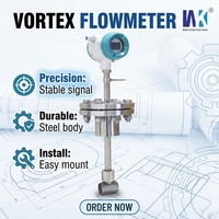 Stainless Steel Vortex Flowmeter DN15-DN300 Flange Sensor IP65 with +/-1.5% Accuracy and 3-30M/S Flow Rate