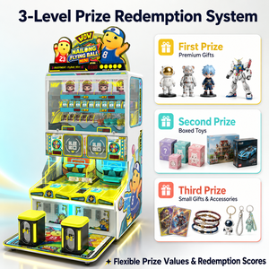 เครื่องเกมยิงลูกบอลแบบ 2 ผู้เล่น พร้อมวงล้อเสี่ยงโชค สำหรับตู้เกมอาร์เคด - Product Image 2