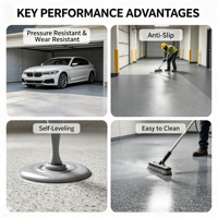 Peinture de sol en résine époxy sans joint, couleur marbre gris, sable coloré, séchage rapide, imperméable, antidérapante, usage commercial et résidentiel
