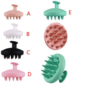 Brosse de massage en silicone écologique pour le cuir chevelu, type de peigne à poux avec poignée en plastique pour un usage domestique - Product Image 2