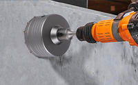 Kit de scies cloches TCT pour murs, avec tiges SDS Plus et SDS Max, pour béton, briques, ciment, maçonnerie et perçage de trous de climatisation