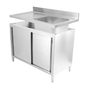 Destacável alta capacidade casa e comercial de aço inoxidável cozinha trabalho mesa armário com 0.8/1.0/1.2mm espessura