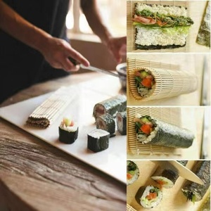 Tapis à rouler en bambou blanc et vert pour <span class=keywords><strong>sushi</strong></span>, de haute qualité, style feuille de bambou, <span class=keywords><strong>masago</strong></span> roe 27cm 24cm - Product Image 2