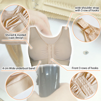 Soutien-Gorge de Compression Chirurgical Post-Opératoire à Fermeture Avant pour Femme, Correcteur de Posture, Haut Court Remontant, Grandes Tailles