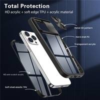 Housse de protection double face 2 en 1 antichoc TPU PC Transparent Push Camera Window Mobile Phone Case For iPhone 14 13 12 11