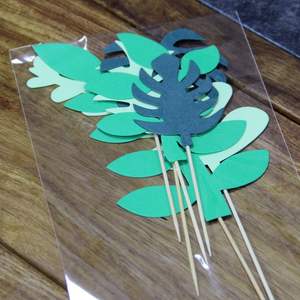 6 unids/set <span class=keywords><strong>Palma</strong></span> hoja pastel Topper partido decoración Cupcake Tarjeta de papel de inserción Banner - Product Image 3