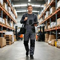 Pantalon de travail à bretelles personnalisé multi-poches, vêtement de protection pour garage et chantier