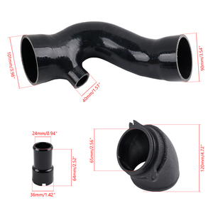 Kit de coude d'admission turbo et de tuyau d'admission en silicone AOSU Racingline - Noir pour VW Golf MK8 R/GTI CS/Audi S3 8Y EA888 Gen4 2.0T - Product Image 6