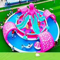 Parc aquatique gonflable sur le thème de l'octopus personnalisé, équipement de parc aquatique, toboggan aquatique, château aquatique, piscine pour enfants, matériau PVC, CE
