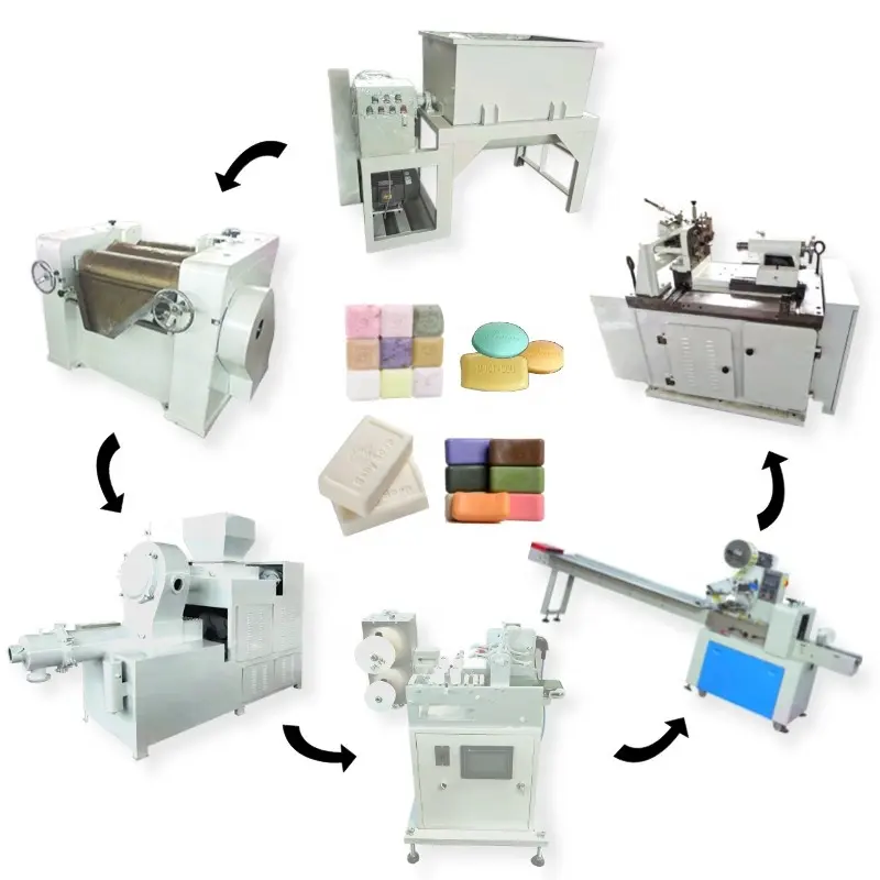 Totalmente Automático Soap Making Acabamento Equipment Line Fabricante de Lavandaria ou WC Sabão Linha Bar Soap Making Machine