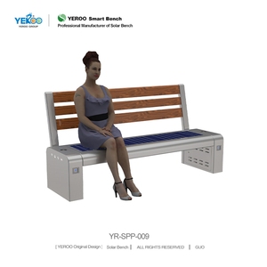 Banc solaire intelligent en acier inoxydable de haute qualité avec recharge USB pour les parcs urbains, les arrêts de bus, les espaces publics extérieurs et le mobilier urbain - Product Image 1