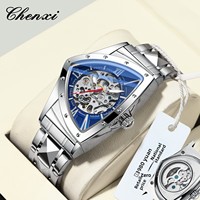 Montre automatique squelette de luxe pour homme avec bracelet en acier inoxydable, montre mécanique de style professionnel de haute qualité