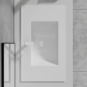 Hiện đại mỏng cạnh gốm hình chữ nhật đá chìm cho cài đặt duy nhất-lỗ drainer Thiết kế phòng tắm trên truy cập rửa lưu vực - Product Image 2