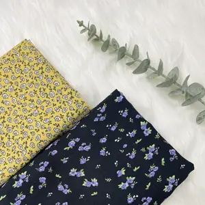 Tissu 100% Polyester tissé à imprimé floral pour robe, sac ou rideau en stock, vente en gros