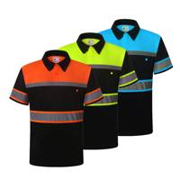 Camiseta Polo de Manga Corta de Alta Visibilidad Reflectante para Trabajadores de la Construcción, Secado Rápido, Transpirable, con Logotipo Personalizado, Naranja