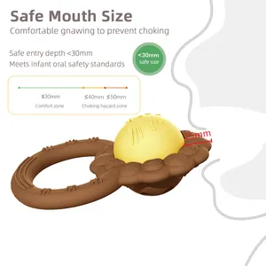 Yeni gelenler 2 in 1 BPA ücretsiz çiğnemek halka silikon bebek çıngırak diş kaşıyıcı oyuncaklar
