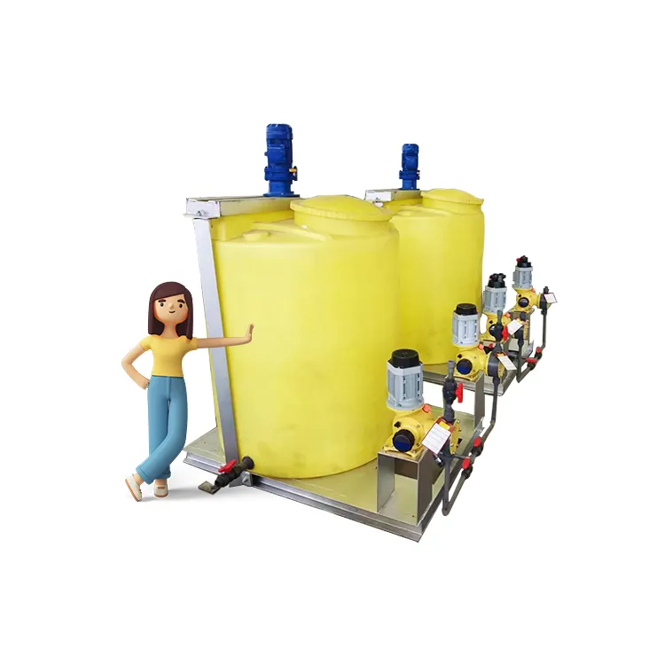 IEPP kanalizasyon bertaraf tesisi PLC kimyasal ajan dozlama pe tankı doz makinesi polimer hazırlama atıksu arıtma ekipmanları