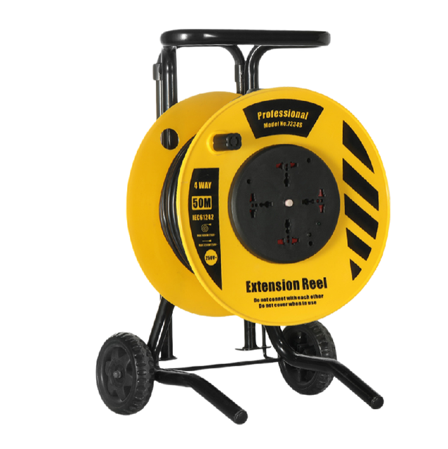 Industrial Cable Reel Electrical Extension Cord 30m 50m Reel Multi Country Socket Type