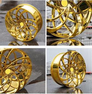 Cerchi in Lega Dorati SJ 1-Piece da 18, 20, 22, 24 Pollici Stile Americano Retrò per Impala, Caprice, <span class=keywords><strong>Monte</strong></span> <span class=keywords><strong>Carlo</strong></span>, Auto Muscle Classiche - Product Image 6