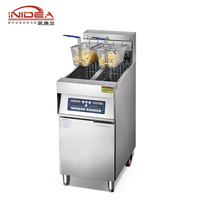 Freidora Comercial Eléctrica Vertical con Tanque Único de Acero Inoxidable para Hoteles, Freír Pollo y Papas Fritas