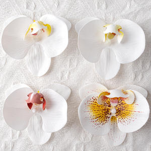 Phalaenopsis a <span class=keywords><strong>testa</strong></span> singola artificiale 9cm orchidea rosa <span class=keywords><strong>rossa</strong></span> fatta a mano a lunga durata fiore decorativo di alta qualità matrimonio san valentino - Product Image 2