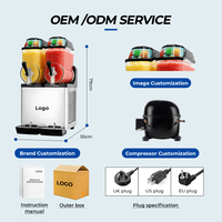 Mosener 2-In-1 Commerciële Roestvrijstalen Slushie Machine 12l Weelderige Ijsdispenser Met 3 Tanks Voor Voedselverwerking