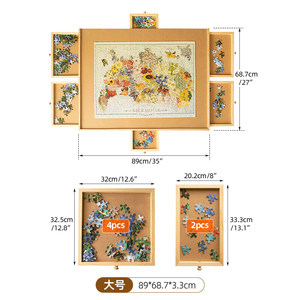 Xing Hui PT01 Foldable Wooden Jigsaw <strong>Puzzle</strong> <strong>Table</strong> with Storage for <strong>Puzzle</strong> Lovers - Product Image 2