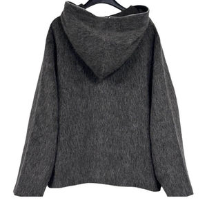 เสื้อฮู้ดแจ็คเก็ตผู้ชายแบบซิป ทรงบ็อกซี่ สไตล์มินิมอล ผลิตตามสั่ง ขายส่ง คุณภาพสูง เนื้อผ้าขนแกะโมแฮร์หนานุ่ม - Product Image 3