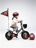 Vélo pour enfants de 12, 14 et 16 pouces, avec un superbe ensemble graphique Spider Hero, drapeau et casque assortis, vélo cool pour garçons
