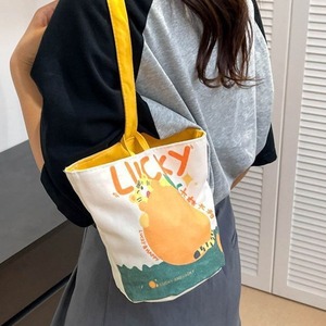 Borsa a tracolla piccola in tela con stampa a tema cartone animato, stile pittura a olio, di tendenza transfrontaliera, carina, portatile per esterni - Product Image 4