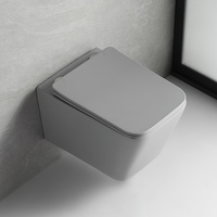 Ensemble WC et lavabo mural en céramique gris mat de style moderne, facile à nettoyer