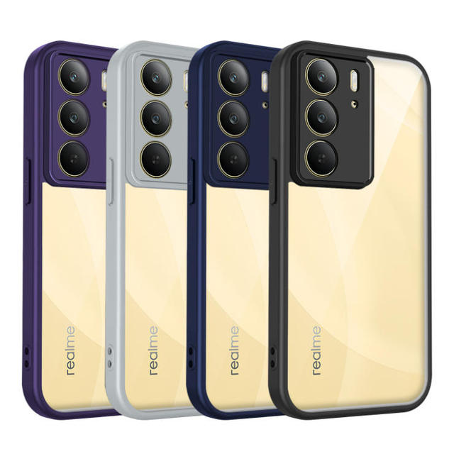 Skin Texture Scrub TPU Frame Case for Realme C85 P4 Lite Power Clear Acrylic Silicone Shockproof Back Cover Realme 16 Pro Plus
