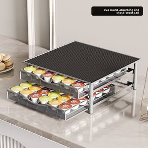 Fengyue - Porta Cápsulas de Café de Metal de Doble Capa, Moderno y Sencillo, Tipo Cajón para Almacenamiento de Cápsulas - Product Image 4