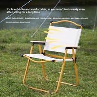 Chaise pliante Kermit en acier au carbone pour loisirs de plein air, ensemble de camping portable avec table de camping en acier haute teneur en carbone et tissu Oxford