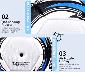 Ballon de football de taille 5 de qualité professionnelle, personnalisé, résistant à l'usure, pour l'entraînement - Product Image 5