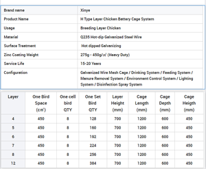 Système <span class=keywords><strong>de</strong></span> cages automatiques en H pour poules pondeuses, en acier galvanisé, élevage haute densité, optimisation <span class=keywords><strong>de</strong></span> l'espace, garantie 1 an - Product Image 4