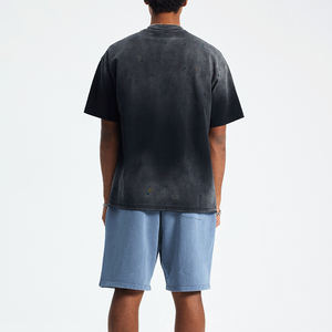 Débardeurs et T-shirts pour hommes avec logo personnalisé, délavés à l'acide, pour l'entraînement en extérieur, la salle de sport, surdimensionnés, vierges, pour hommes - Product Image 2