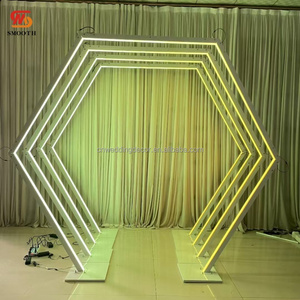 Mịn RGB ánh sáng màu sắc thay đổi cho thuê hình lục giác <span class=keywords><strong>LED</strong></span> đường hầm tổ chức sự kiện đám cưới trang trí nội thất - Product Image 3