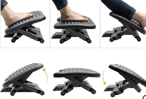 Pijakan kaki meja dapat diatur, sandaran kaki untuk di bawah meja saat bekerja dengan pijat, bangku kaki dapat disesuaikan dengan 3 posisi tinggi - Product Image 6