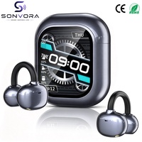 Earbud Jepit YXG-330 dengan Kotak Pengisian Daya Sentuh Berwarna, Earphone Nirkabel Open Ear, Layanan Kustomisasi Tersedia