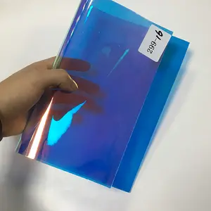 0.3- 0.4Mm Regenboog Pvc-Filmrol Met Kleur Op Maat Waterdichte Vinyl Rol Transparant Plastic Holografische Vinyl Rol