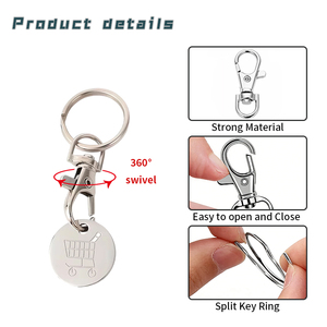 Échantillon disponible : Porte-clés jetons de chariot en métal pour Euro/Pound, réutilisables, pour supermarché, outil de crochetage de serrures - Product Image 4
