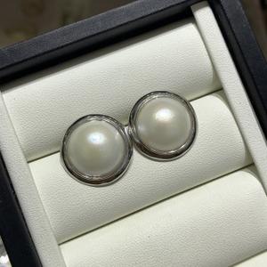 ชุดเครื่องประดับไข่มุกมาเบะน้ำทะเล เงินแท้ S925 ชุบทอง 24k ขนาดเส้นผ่านศูนย์กลาง 19.5-20 มม. เครื่องประดับชั้นดี - Product Image 3