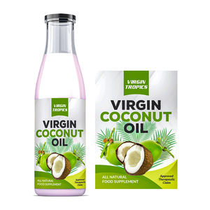 ฉลากน้ำมันมะพร้าวบริสุทธิ์ฉลากส่วนตัวกันน้ำมันสำหรับขวดน้ำมันบริโภคฉลากตามสั่ง - Product Image 6