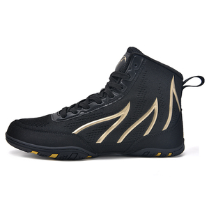 Coexistence Professional Training Boxing <b>Boots</b> & Wrestling Shoes for Men with Mesh Upper and Rubber Outsole - Product Image 1